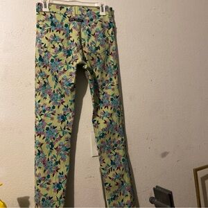 JPG Vintage Floral Print Straight Leg - Lime Background Size 2/4 Tall 28” W